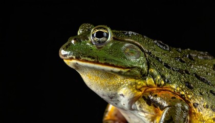 Fototapeta premium Close-up of green frog profile.