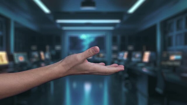 A hand reaching towards a central bullseye symbolizes precision and focus in business strategy, surrounded by various technology and analytics icons representing growth and innovation. Auvana