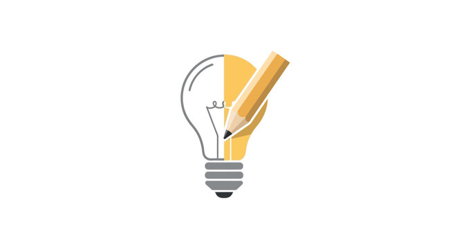 Creative idea light bulb with pencil.