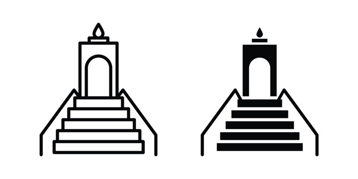 Minbar icon thin line and black silhouette flat style