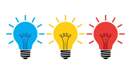 Colorful light bulb ideas concept flat vector illustration © Kusum