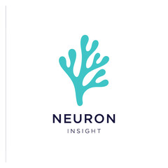 Fototapeta premium Neuron Insight Logo, Abstract Teal Neuron Icon for Technology, Science and Healthcare Branding.