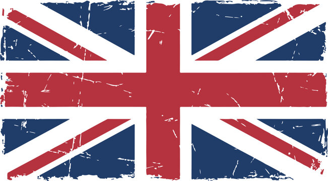 Grunge united kingdom flag texture, vintage uk flag background