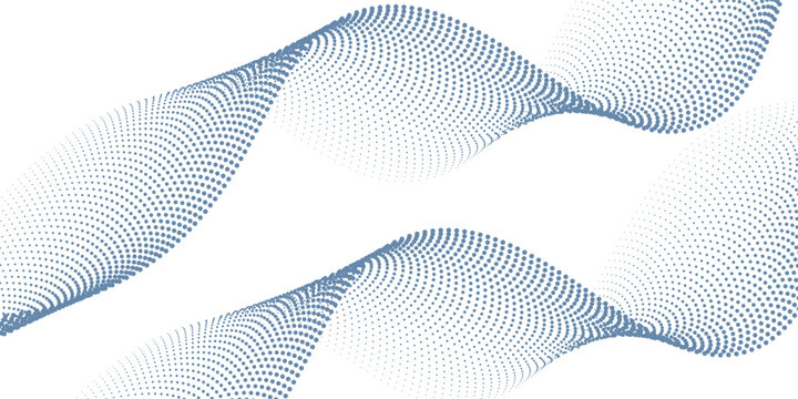 dotted wave line pattern light blue halftone undulate net