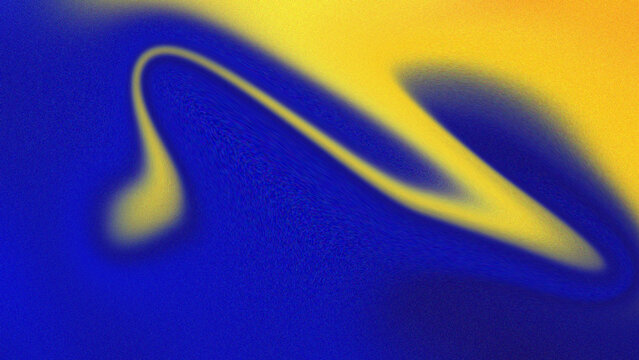 Swirling blue and yellow abstract gradient with grainy texture background