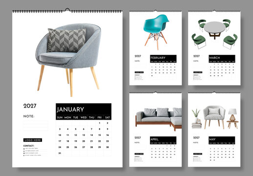 Minimal Calendar Template 2027