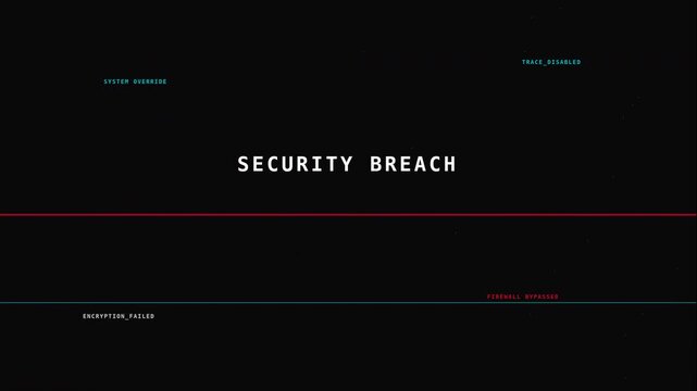 Secure Digital Network Showing a Security Breach Alert with Data Contrast and Cyber Threat Motion Graphics Video