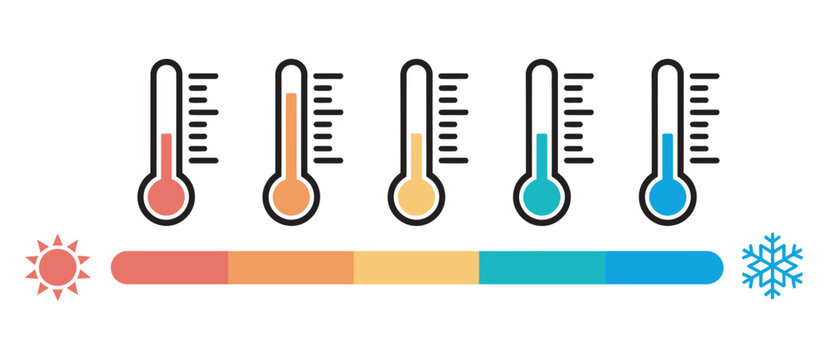 Thermometer temperature scale measurement symbol vector illustration