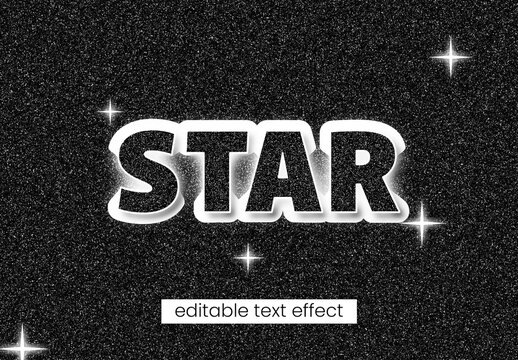 Sparkling Star Glitter Text Effect
