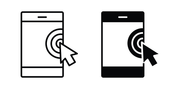 Self service icon thin line and black silhouette flat style