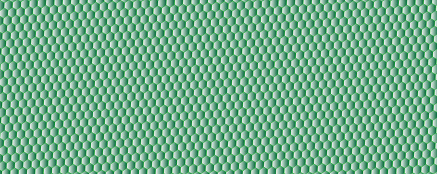 Abstract 3D green hexagon honeycomb grid pattern background