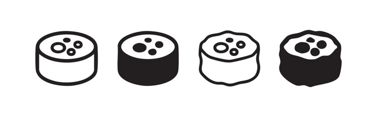 Sushi roll maki seafood icon set © liubomir118809