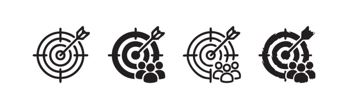 Target Audience and Customer Group Icon Set - Marketing Symbols