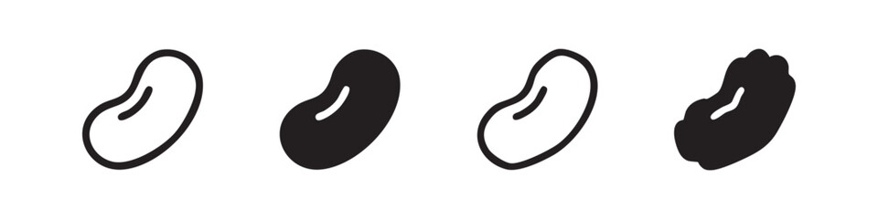 Fototapeta premium Bean Icons Set in Various Illustration and Graphic Styles