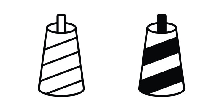 Thread icon thin line and black silhouette flat style