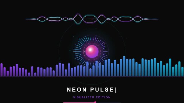4K Neon Pulse Music Visualizer Spectrum Animation