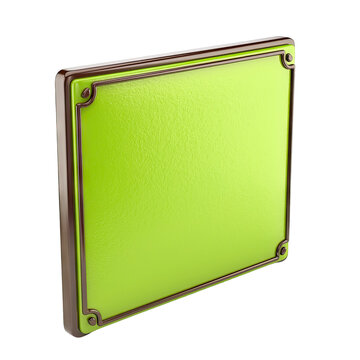 Green Textured Sign with Dark Brown Frame