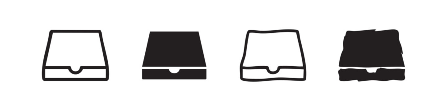 Simple icons of tissue boxes in outline and filled styles