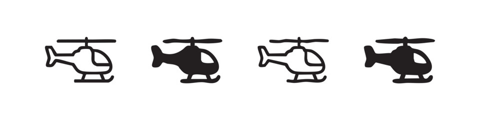 Set of helicopter icons in different styles © liubomir118809