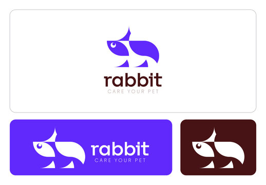 Modern Rabbit Logo Design Pet Care Animal Branding Minimal Creative Icon Vector Identity