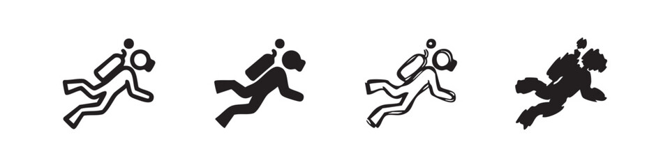 Scuba Diving and Snorkeling Icons for Underwater Adventure and Water Sports © liubomir118809