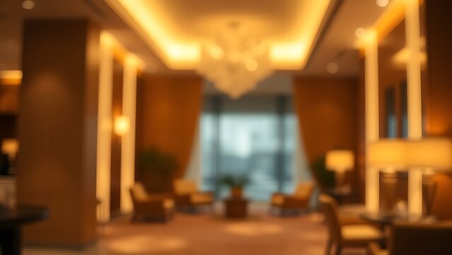 exclusivity. Abstract interior with warm lighting gradients, creating an elegant and atmospheric hotel-like ambiance. lifestyle magazines.