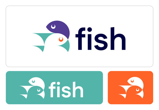 Modern Fish Logo Design Aquatic Animal Minimal Branding Creative Abstract Icon Vector Identity