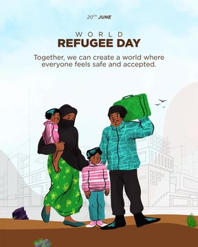 Blue and Brown Illustrated World Refugee Day
