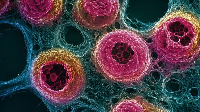 High resolution microscopy of chondrosarcoma cartilage tumor cells atypical chondrocyte morphology