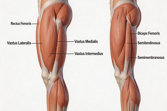 Human leg muscle anatomy diagram