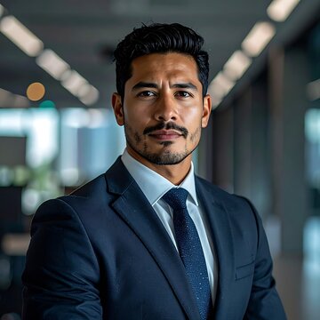 Confident young professional man in suit.