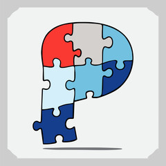 Fototapeta premium Abstract Scattered Puzzle Pieces Vector Graphic Resource For Commercial Use