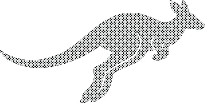 Dynamic jumping kangaroo silhouette, a powerful marsupial vector illustration, ideal for wildlife branding and Australian nature designs.