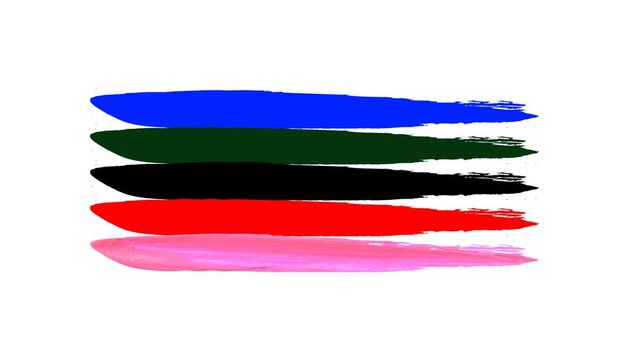 Artistic Watercolor and Oil Paint Brush Stroke Set on White Background.