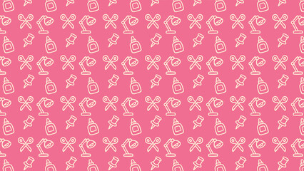 Obraz premium stationary doodle vector pattern 