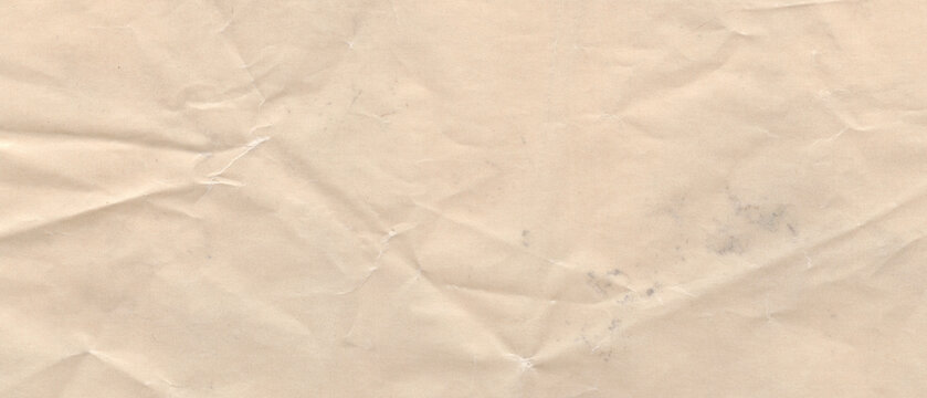 Warm Beige Cream Crumpled Kraft Paper Texture Background Grunge Aged Distressed Wrinkled Surface