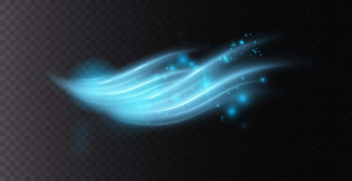 Air, wind effect isolated on transparent background. Airflow overlay fresh air for cleaning, cooling or changing the air. Wind Wave Effect.