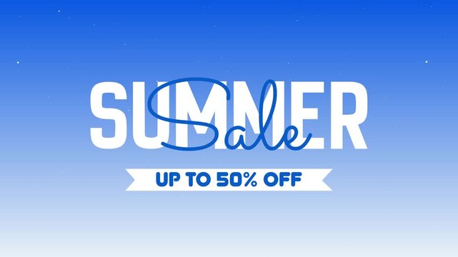 Summer Sale Promotional Animation Clean Typography Up to 50 Percent Off Banner