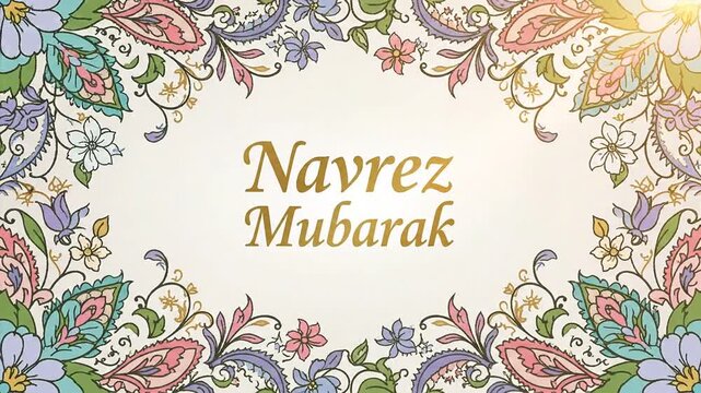 Navrez Mubarak Celebration with Elegant Floral Frame Design.