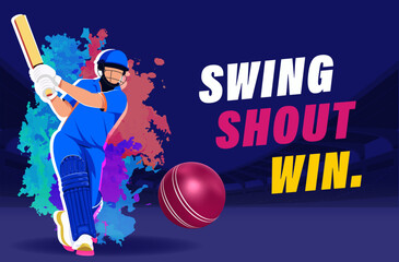 Cricket Championship Banner With Professional Player Action And Motivational Typography © Darwin Vectorian