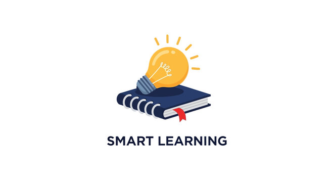 Smart learning education logo concept.