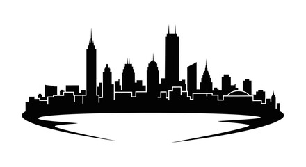 Obraz premium City skyline, urban silhouette, black cityscape, vector illustration isolated on White Background Editable EPS