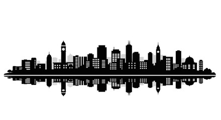 Obraz premium City skyline, urban silhouette, black cityscape, vector illustration isolated on White Background Editable EPS