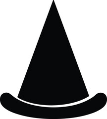 Fototapeta premium Silhouette design of a traditional black pointed wizard hat vector