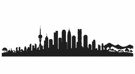 Obraz premium City skyline, urban silhouette, black cityscape, vector skyline isolated on White Background Editable EPS