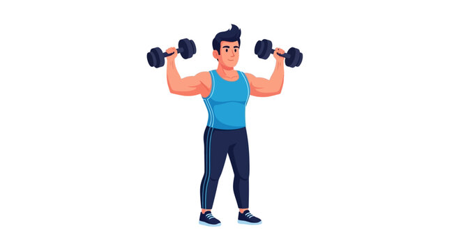 Man lifting dumbbells for strength training.