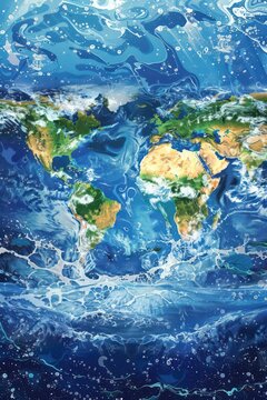Celebrating world hydrography day with artistic earth and ocean representation