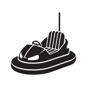 Bumper Car Vector Icon Illustration for Amusement Park
