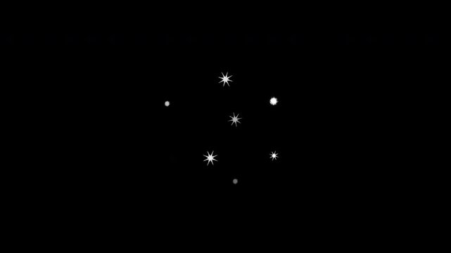 Golden and white sparkling stars animation bundle with alpha channel