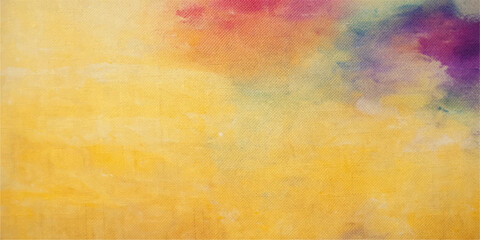 Fototapeta premium Abstract colorful watercolor paint design on a vintage aged paper texture with a grunge stained parchment pattern for an antique art backdrop
